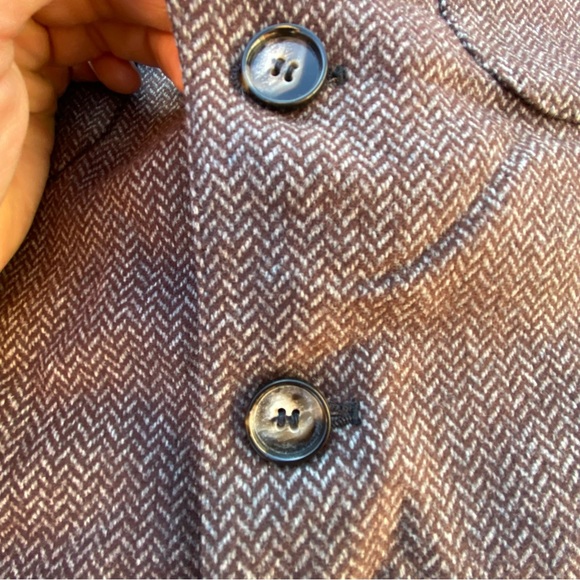 Vintage Blazer Lou Myles Wool Sport Coat three Button Herringbone Union Made - Picture 11 of 16